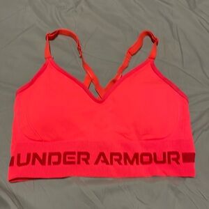 Under Armour neon orange sports bra size Large